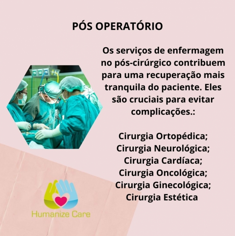Contratar Serviço de Enfermagem Pós Operatório Guaíba - Serviço de Enfermagem Pós Operatório