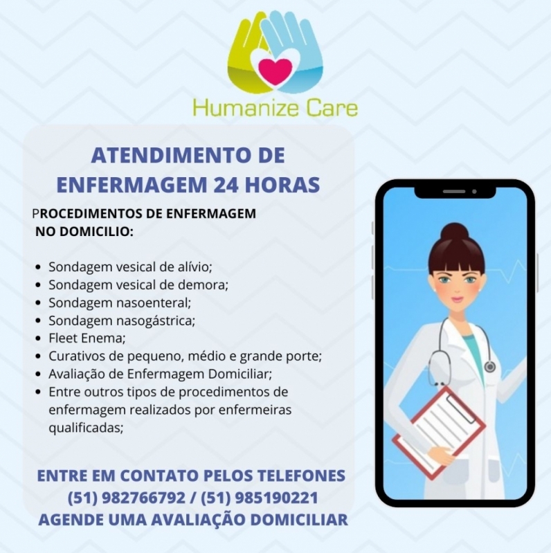 Enfermeiro para Tratamento Home Care Valor Guaíba - Enfermeira para Home Care Idosos